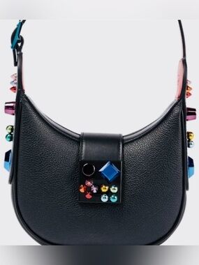 Christian Louboutin CARASKY Women's Shoulder Bag with Multicolor Stud Accents